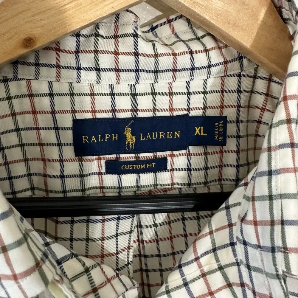 Polo By Ralph Lauren Button Up Shirt Mens XL Custom Fit Long Sleeve